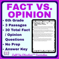 6th Grade Fact vs. Opinion | Nonfiction Passages + Writing | Light Up Literature