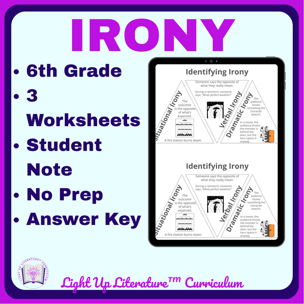 Recognizing Irony Mini-Unit | Figurative Language Grades 6–8 | Light Up Literature