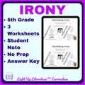 Recognizing Irony Mini-Unit | Figurative Language Grades 6–8 | Light Up Literature