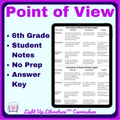 6th Grade Point of View Worksheets | RL.6.6 No-Prep ELA Practice & Answer Keys
