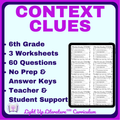6th Grade Context Clues Worksheets | L.6.4a | 60 Questions