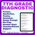 7th Grade ELA Diagnostic Assessment | Reading, Grammar, Poetry & Writing | Common Core Aligned