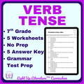 7th Grade Verb Tense Worksheets | No-Prep Grammar | Light Up Literature