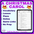 A Christmas Carol Vocabulary Activities | Wordwall Games | Light Up Literature