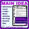 Advanced Main Idea Practice Pack | 4 Quizzes Gr. 7–10