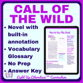 The Call of the Wild Annotated Novel Study | Full Text + 600+ Vocabulary + History | Grades 6–9
