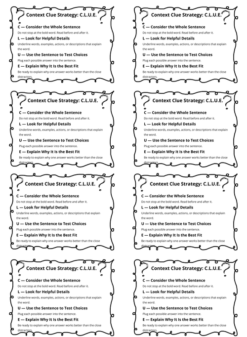 6th Grade Context Clues Worksheets | L.6.4a | 60 Questions