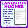 Langston Hughes Biography & Quiz | Thank You M'am ELA | Light Up Literature