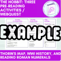 The Hobbit Pre-Reading Activities & WebQuest | No-Prep Middle School ELA Novel Study