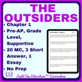 The Outsiders Chapter 1 | Reading & Writing | Grade 8 No Prep ELA