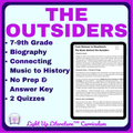 The Outsiders Pre-Reading Activities | S.E. Hinton Biography + 1960s Music & Culture | Grades 7–9