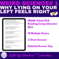 Free Nonfiction ELA — Weird Science: Why Lying on Your Left Feels Right | Grades 6–8
