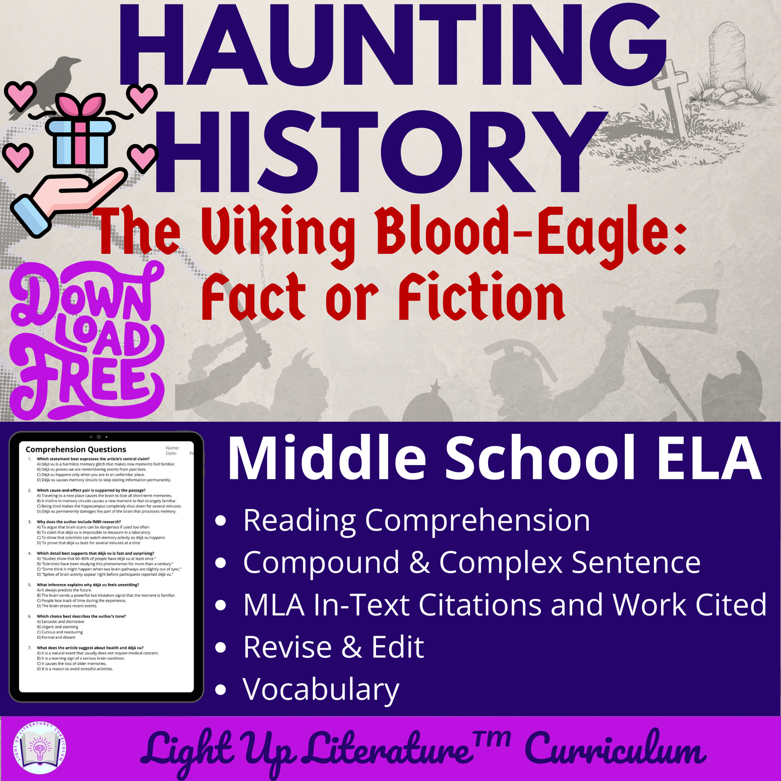 Free Nonfiction ELA — The Viking Blood-Eagle: Fact or Fiction | Grades 6–8