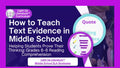 How to Teach Text Evidence in Middle School | Free Teacher Guide Grades 6–8